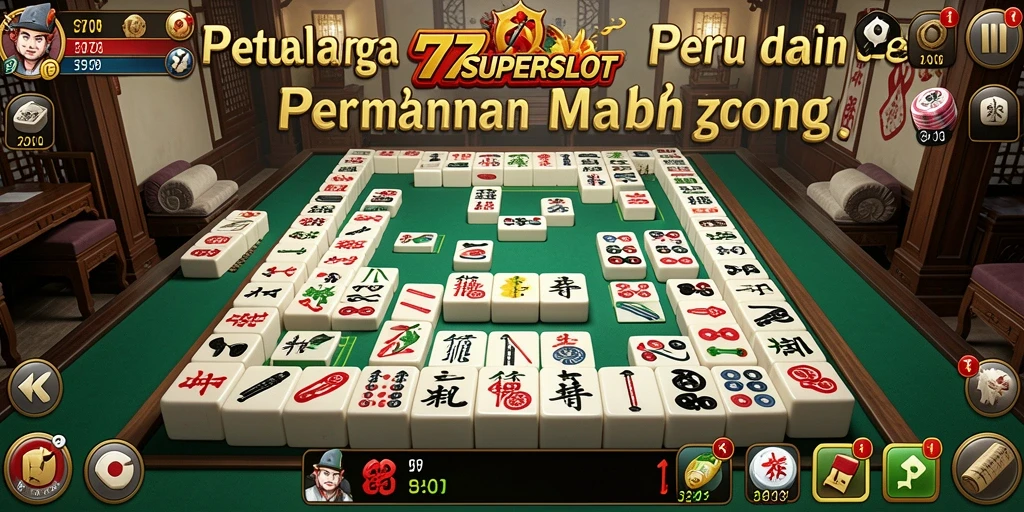 Screenshot gameplay <strong>77SUPERSLOT</strong> yang menunjukkan aksi seru Mahjong.