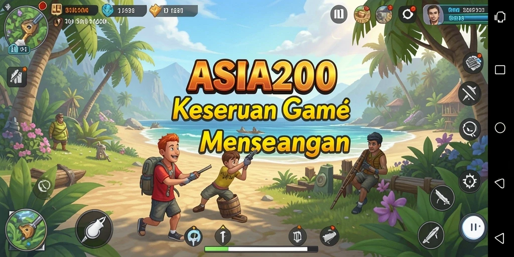 Screenshot utama ASIA200 menampilkan gameplay yang menarik dan penuh warna.