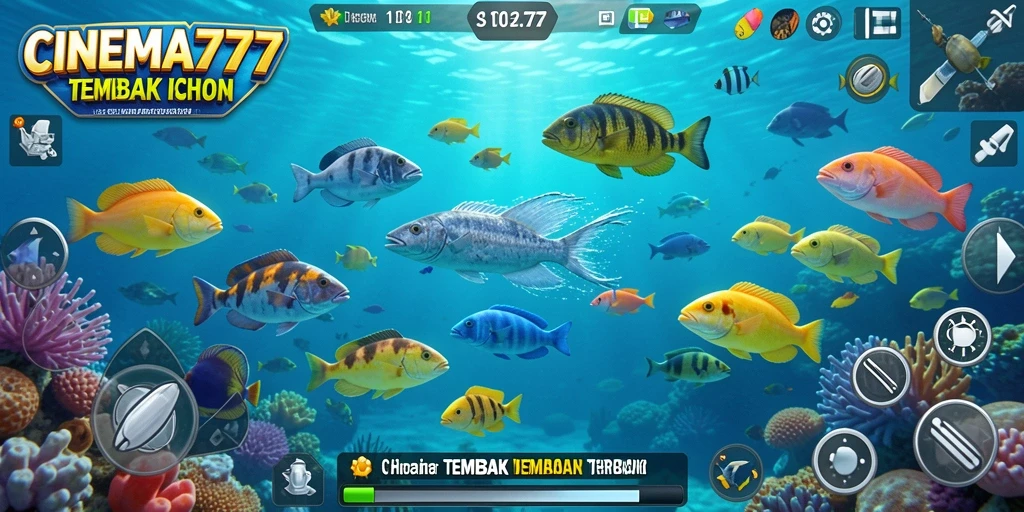 Screenshot gameplay CINEMA777 menampilkan aksi seru Tembak Ikan.