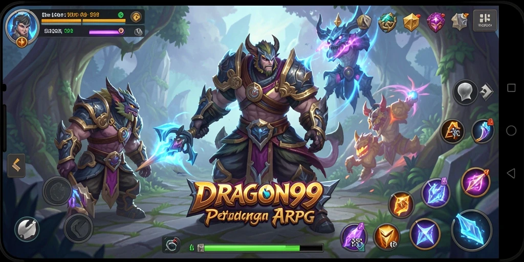Screenshot gameplay ARPG menarik di DRAGON99, menunjukkan aksi dan petualangan.