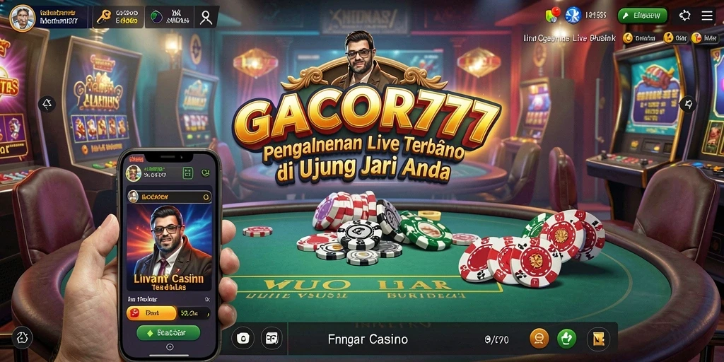 Tampilan gameplay GACOR777 yang menakjubkan dengan dealer langsung.