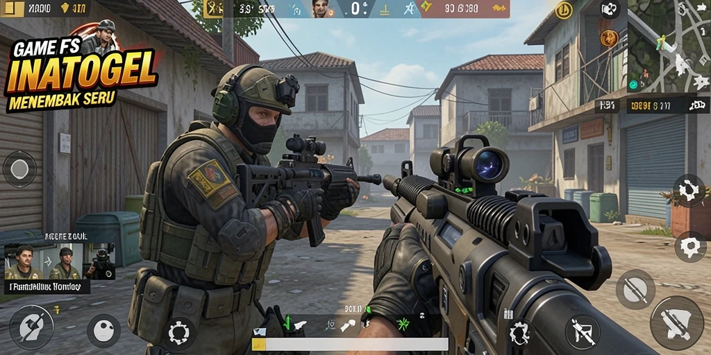 Tampilan gameplay dalam INATOGEL dengan aksi tembak-menembak seru.