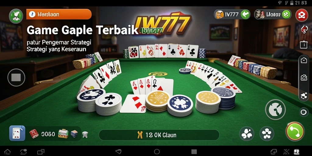 Tampilan menarik dari gameplay Gaple IW777 dengan banyak pemain aktif.