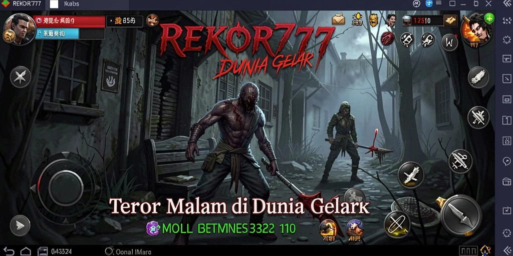 Screenshot gameplay REKOR777 menampilkan suasana horor yang mencekam.