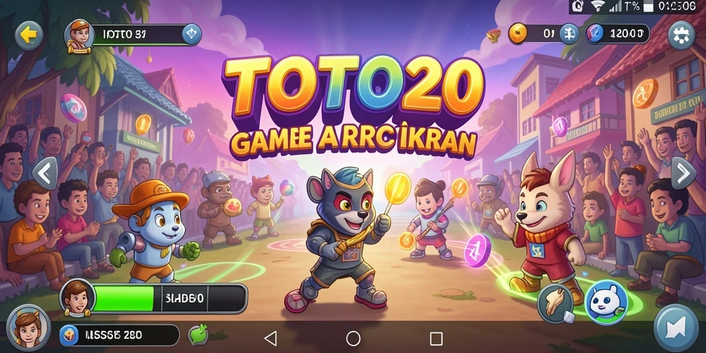 Screenshot utama TOTO20 menunjukkan gameplay menarik dengan tantangan Arcade.
