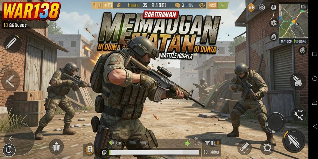 Tangkapan layar menunjukkan aksi seru dalam permainan Battle Royale.