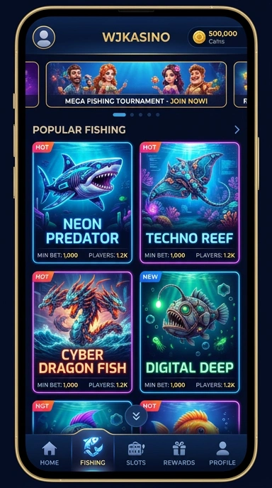 Screenshot antarmuka pengguna wjkasino menampilkan kemudahan navigasi.
